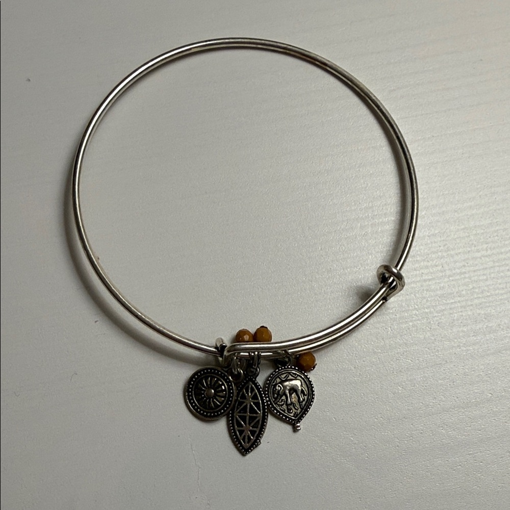 Silver Charm Bangle Bracelet